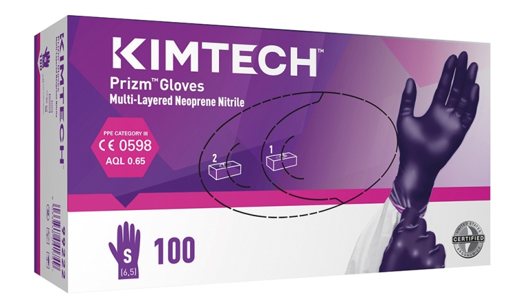 US Ergonomics zertifiziert, der neue Kimtech Prizm Handschuh © Kimberly Clark...