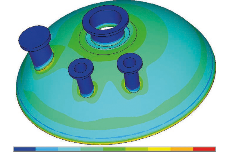 FEA-Analyse eines bestehenden Behälters. © Ekato